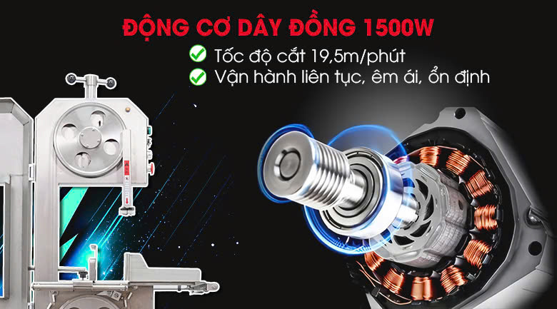 Động cơ mạnh mẽ công suất 1500W