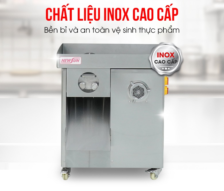 Máy xay thái thịt TC-III-35S được chế tạo từ chất liệu inox cao cấp, bền bỉ và an toàn vệ sinh Máy xay thái thịt TC-III-35S được chế tạo từ chất liệu inox cao cấp, bền bỉ và an toàn vệ sinh