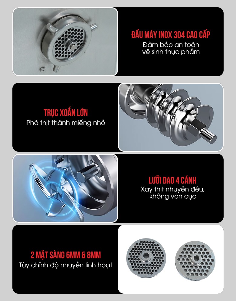 Các chi tiết xay đùn thịt của máy TC-III-35S Các chi tiết xay đùn thịt của máy TC-III-35S