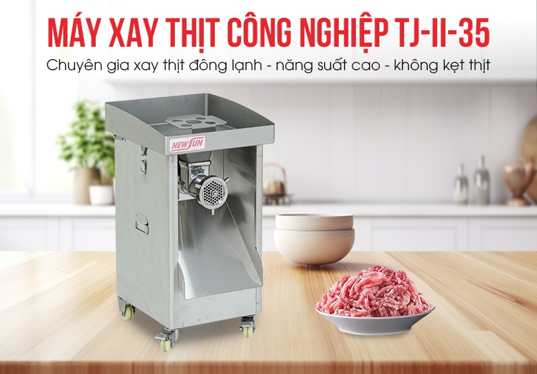 Máy xay thịt công nghiệp TJ-II-35 - Chuyên gia xay thịt đông lạnh năng suất 320kg/h