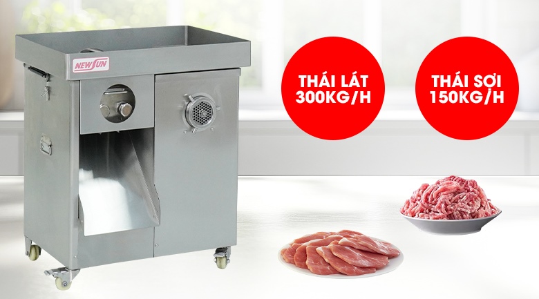 Năng suất thái lát 300kg/h và thái sợi 150kg/h Năng suất thái lát 300kg/h và thái sợi 150kg/h