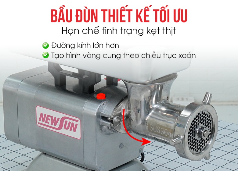 Bầu đùn lớn, hạn chế kẹt thịt