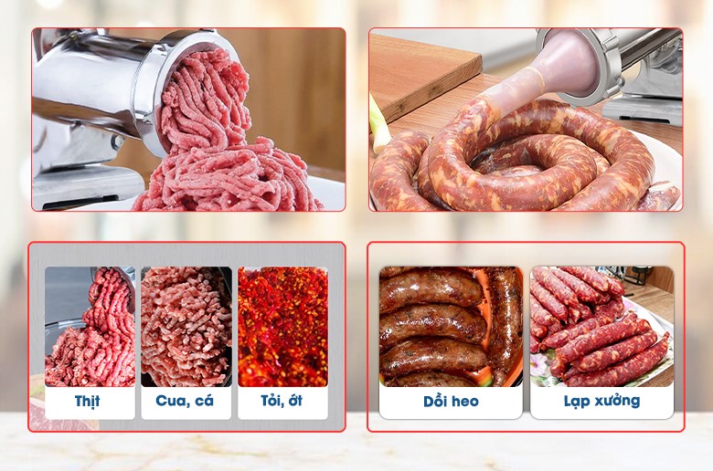 Xay đùn nhiều loại nguyên liệu, món ăn khác nhau