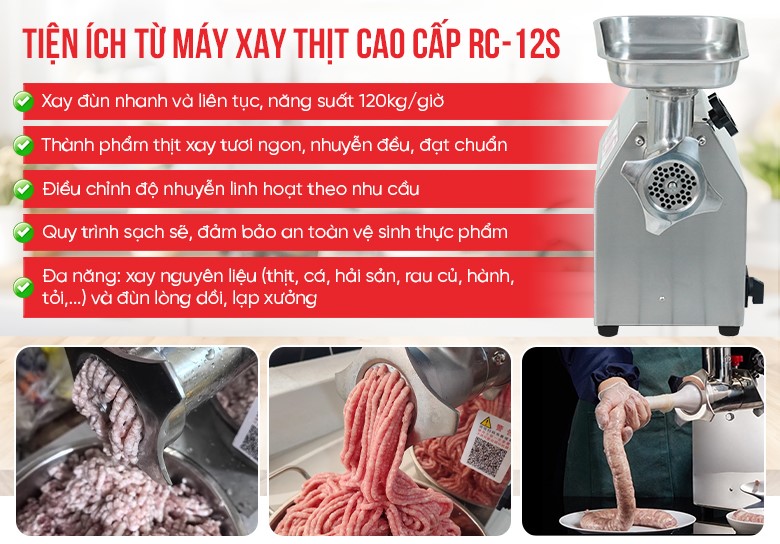 Tiện ích từ máy xay đùn thịt RC-12S