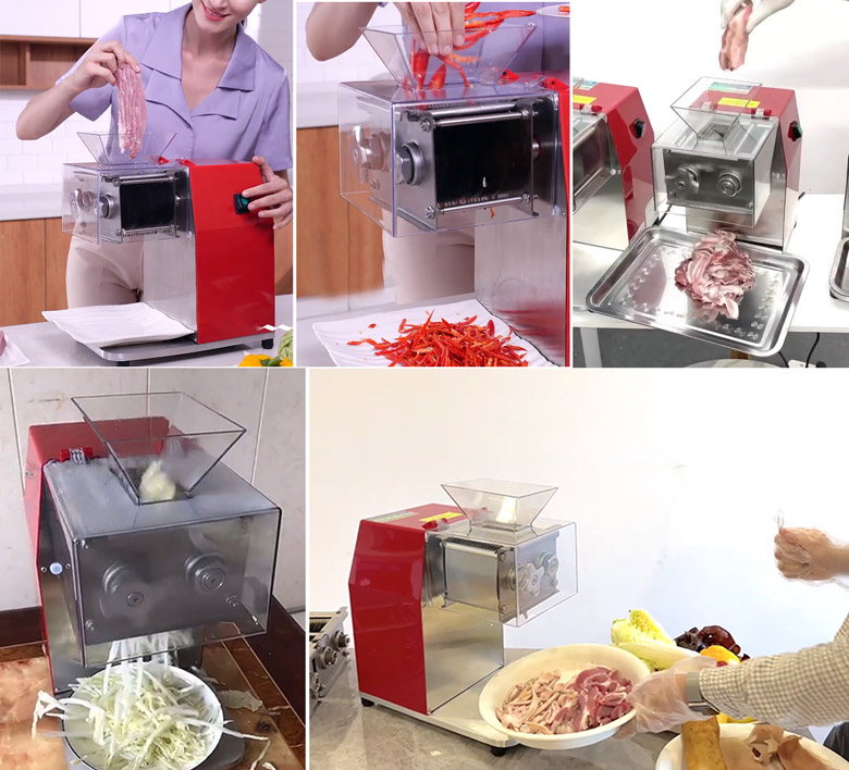 Máy thái thịt tươi sống DQ-90 Hình ảnh thực tế lát thịt cắt từ máy thái thịt tươi sống DQ90