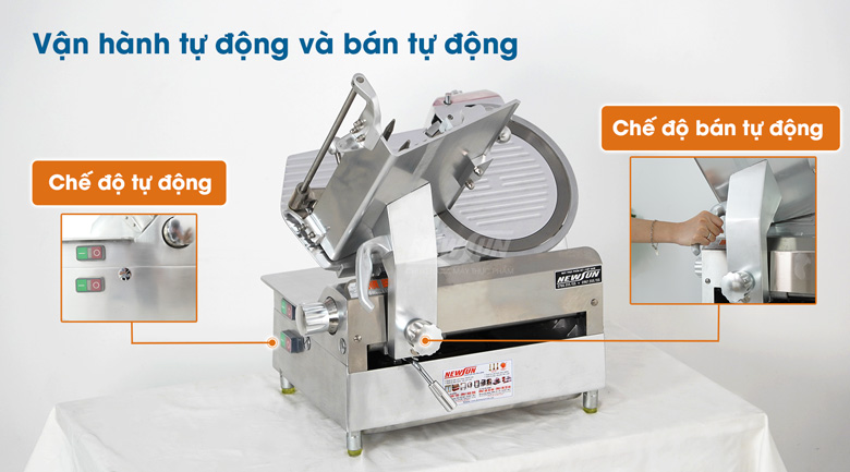 Máy thái thịt se lạnh SL300BN bản cao cấp Vận hành linh hoạt hai chế độ: tự động và bán tự động