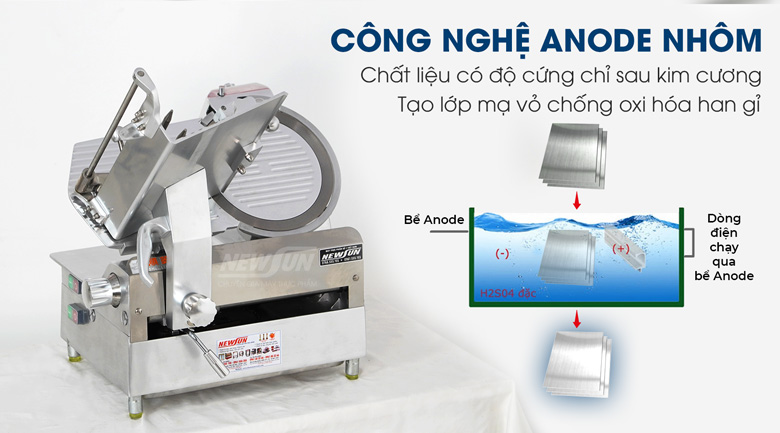 Máy thái thịt se lạnh SL300BN bản cao cấp Công nghệ anode nhôm