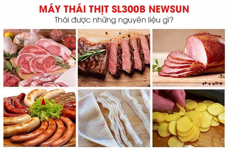 Máy thái thịt se lạnh SL300BN bản cao cấp Máy thái thịt se lạnh SL300BN thái được đa dạng nguyên liệu