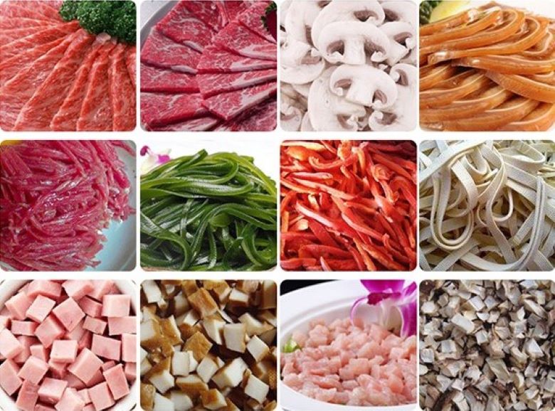 Máy thái thịt công nghiệp NS-XR-QD600 Thành phẩm thịt lát, sợi, hạt lựu đồng đều từ máy NS-XR-QD600