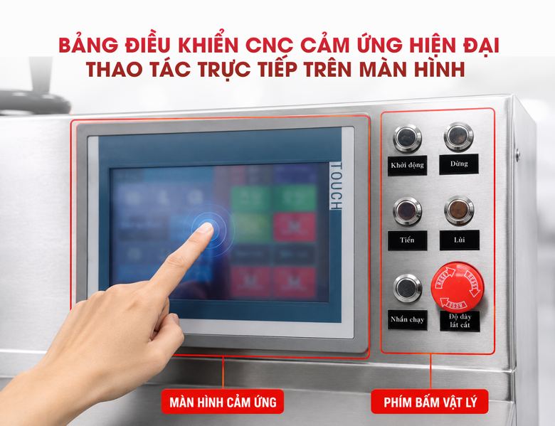 Máy cắt thịt đông lạnh cao cấp CNC-4DT/ROLLS Màn hình CNC cảm ứng thông minh, thao tác trực quan