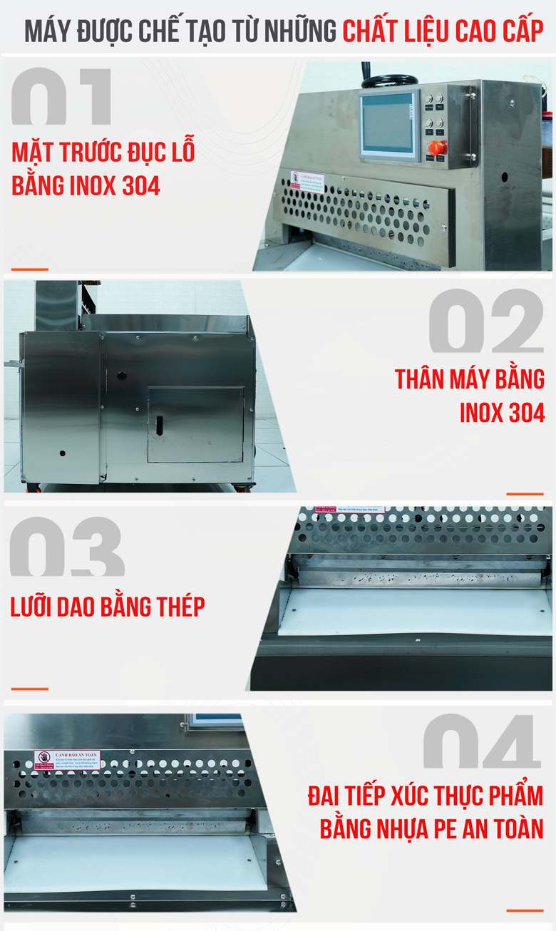Hoàn thiện từ vật liệu bền, sạch và phù hợp chế biến thực phẩm