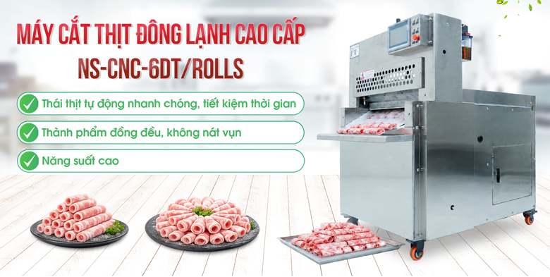 Máy cắt thịt đông lạnh cao cấp CNC-6DT/ROLLS