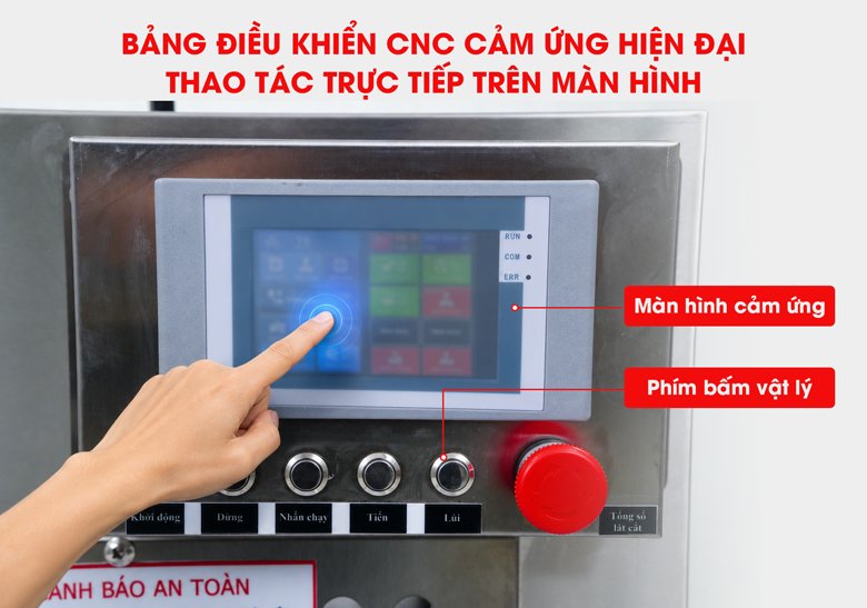 Máy cắt thịt đông lạnh cao cấp CNC-2DT/ROLLS Bảng điều khiển CNC hiện đại giúp cài đặt thông số dễ dàng
