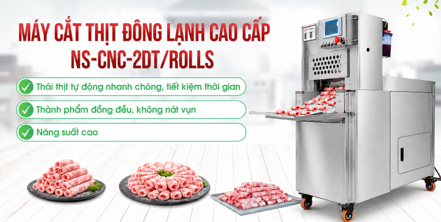 Máy cắt thịt đông lạnh cao cấp CNC-2DT/ROLLS Máy cắt thịt đông lạnh cao cấp CNC-2DT/ROLLS